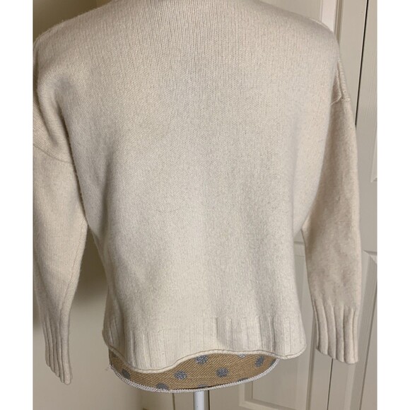 Madewell Star Pullover Sweater Cream 100% Merino Wool Women’s Large Cozy - Picture 6 of 12